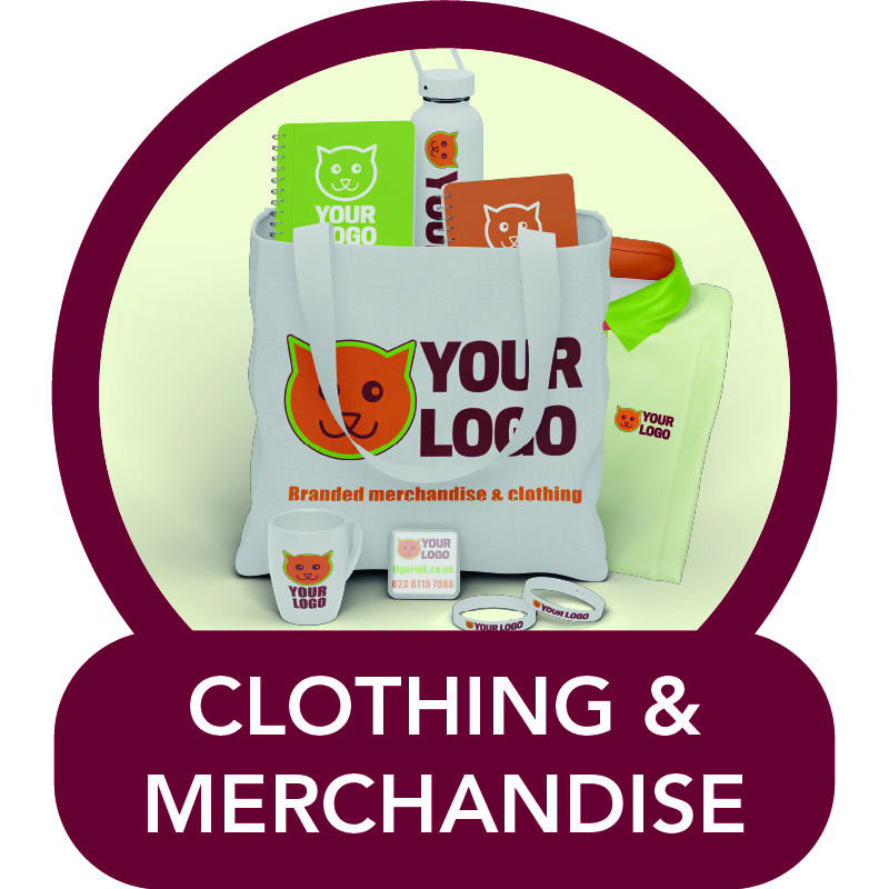 Branded bags, branded bottles, branded pens and embroidered clothing